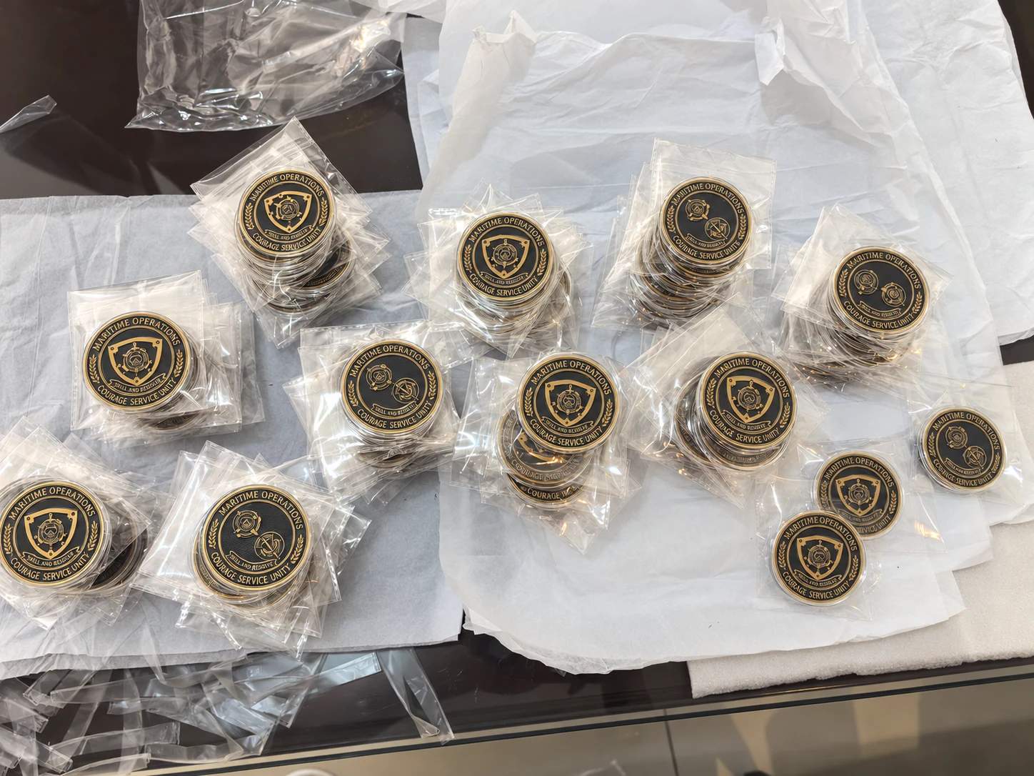 Bulk Production Presentation: retouched coin presentation with substituted lettering and adjusted decorative details