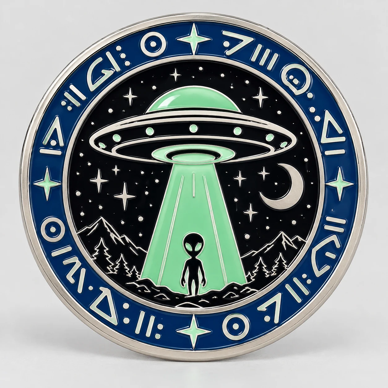 Custom commemorative coin illustrating Baked Enamel / Paint coloring